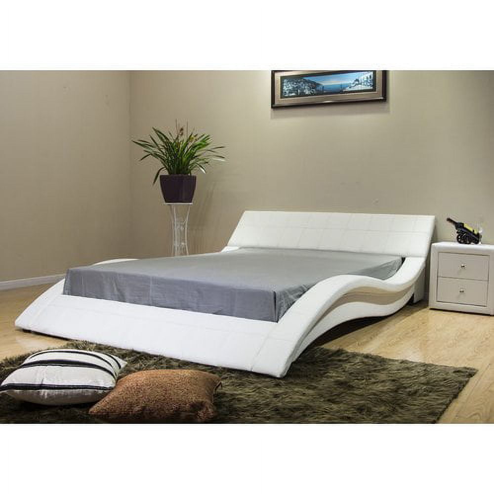Greatime B10411 Wavelike Shape Upholstered Modern Platform Bed, King