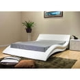 thumbnail image 1 of Greatime  B1041-1 Wave-like Shape Upholstered Modern Platform Bed White Queen, 1 of 5
