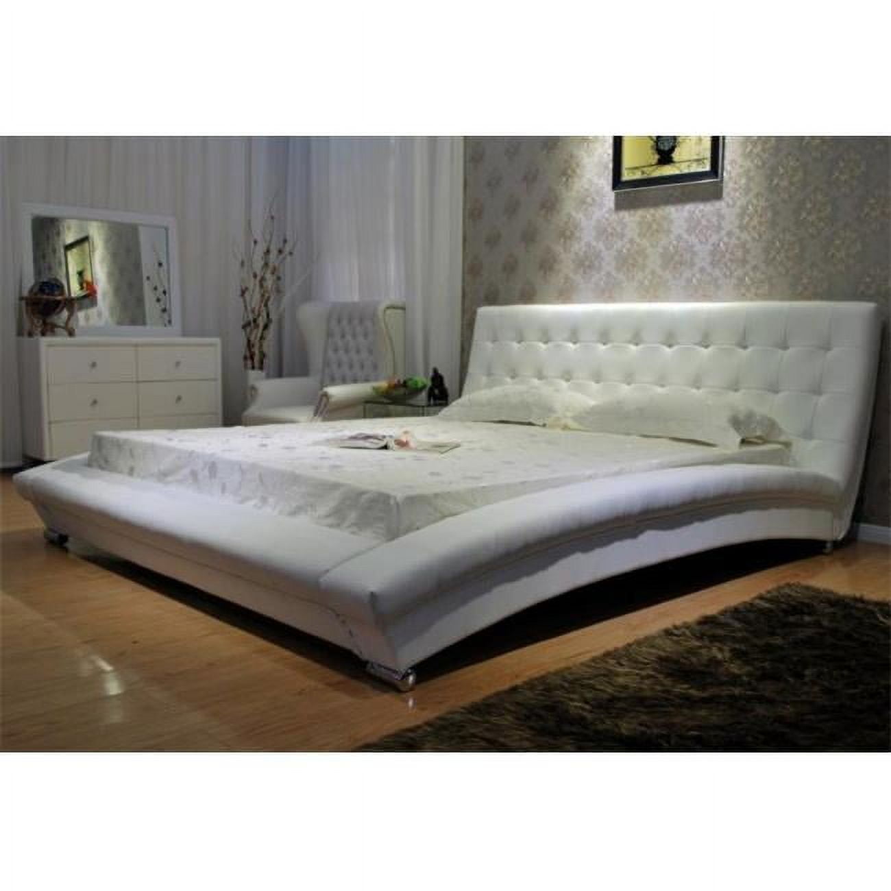 Greatime B10535 Modern Platform Bed, King, White