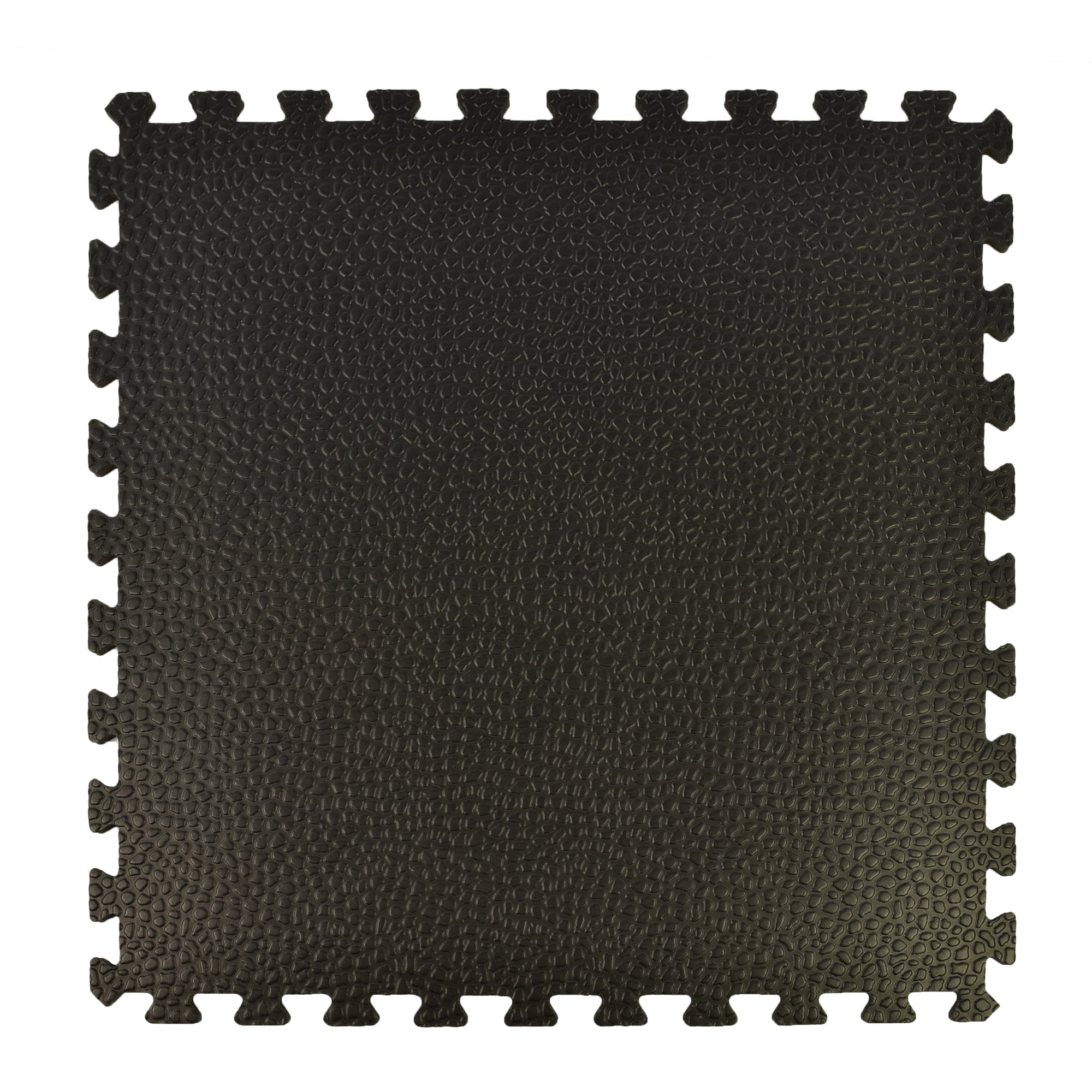 Greatmats Home Gym Floor Tile | 2x2 ft x 10 mm | Interlocking | High Density Foam | Foam Gym Flooring | Texture: Pebble | Color: Black or Gray