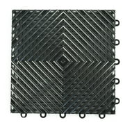 Greatmats Open Grid Interlocking Garage Floor Tiles, Black 25 Pack 1x1 Ft
