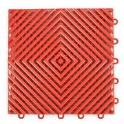 Greatmats Open Grid Interlocking Garage Floor Tiles, Red 25 Pack 1x1 Ft