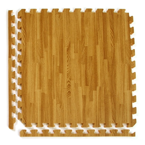Greatmats Wood Grain Interlocking Wood Look Reversible Foam Tiles 1/2 Inch x 2x2 Ft. Standard Wood/Tan 15 Pack