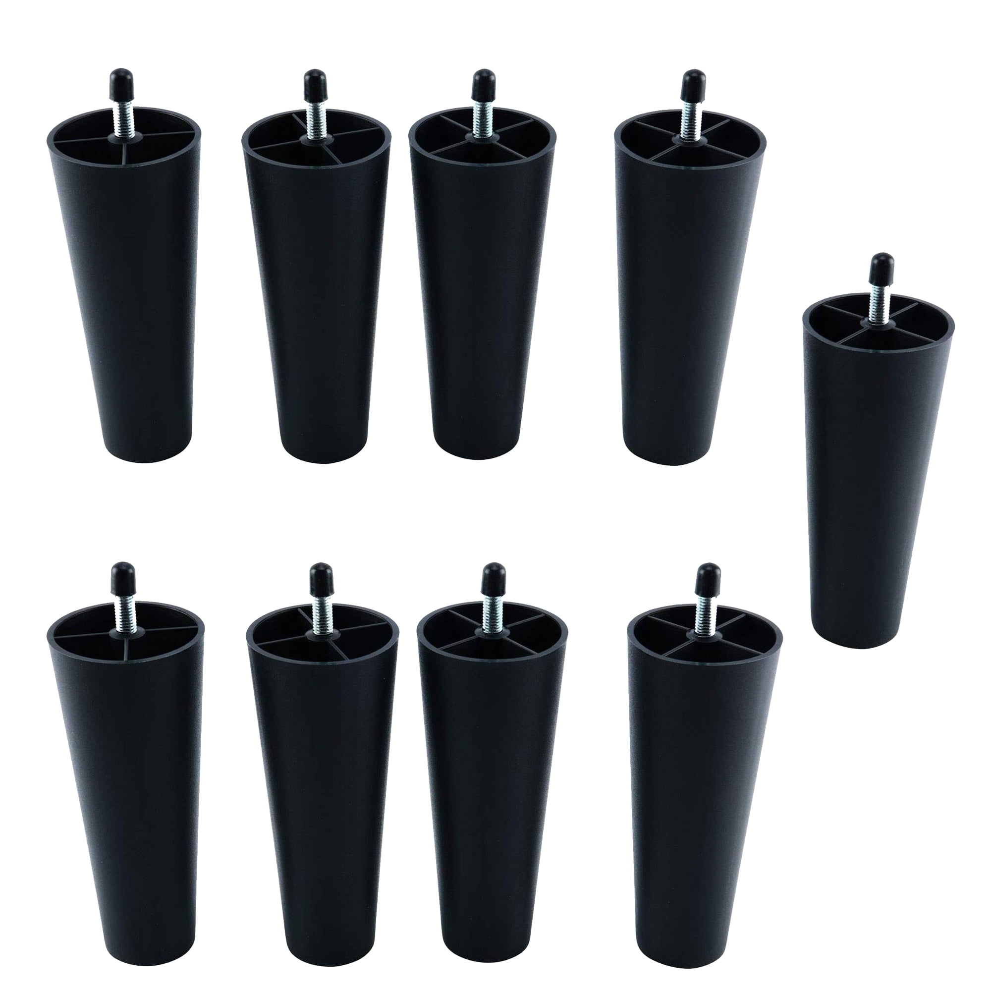 Greaton Round Solid Plastic Furniture Legs 5 inch high for Bed, Sofa
