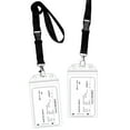 thumbnail image 1 of GreatShield 2 Pack Clear ID Badge Holder With Lanyard, Premium Zip Seal Weather Resistant, Vertical Plastic Sleeve Pouch, Name ID Badge Holder With Detachable Quick Release Snap Buckle Black Lanyard, 1 of 6