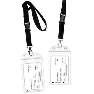 50 Pack ID Badge Holder Lanyards with Waterproof ID Card Holder Bulk  Lanyard Name Badge Holder ID Lanyard Name Tag Holder 