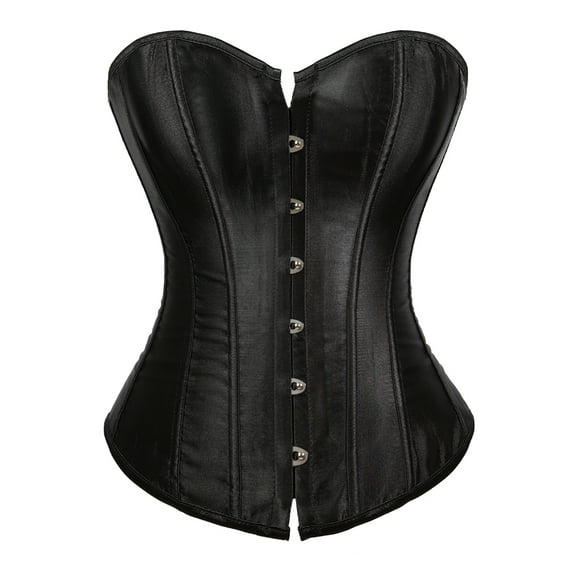 Grebrafan Boned Corsets Bustier Top Women Black 6XL