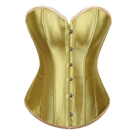 Grebrafan Boned Corsets Bustier Top Women Gold XS