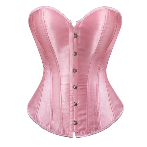 Grebrafan Boned Corsets Bustier Top Women Pink 2XL