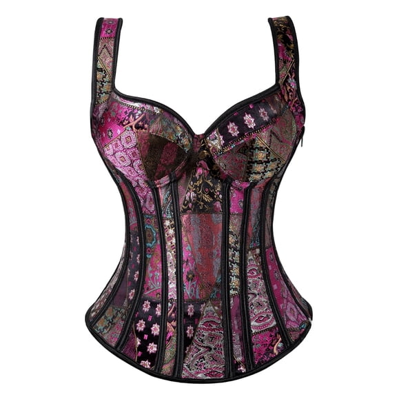 Grebrafan Bustier Corset Top Gothic Purple M