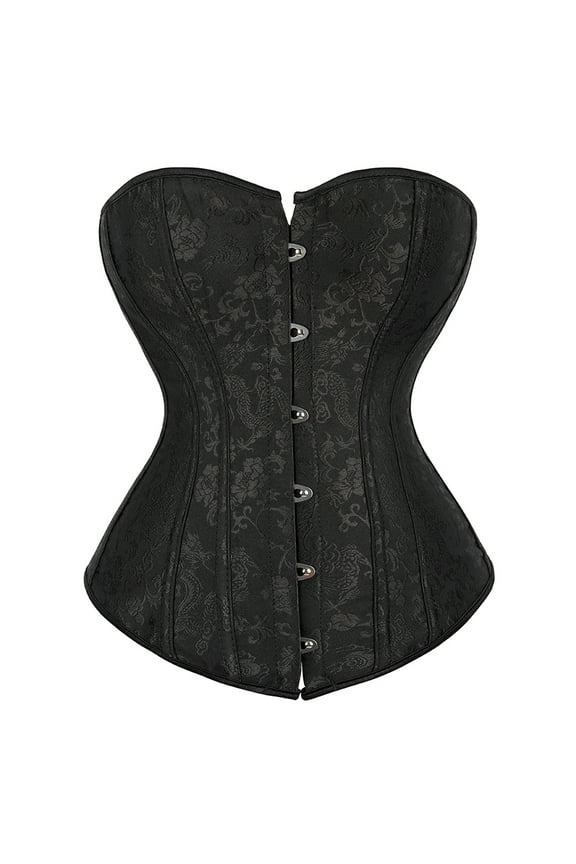 Bustier Corset Top Lace up Vintage Black L