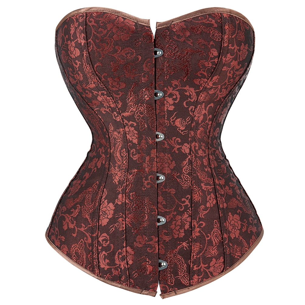 Corset Bustier Grebrafan Avec Broderie - Fermeture Éclair Devant Et Laçage Arrière