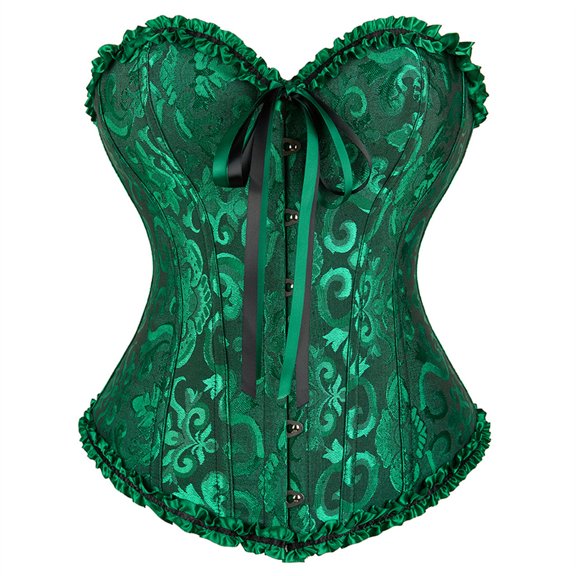Grebrafan Bustiers Corsets Women Burlesque Black Green M