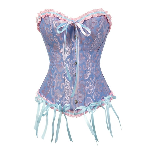 Grebrafan Bustiers Corsets Women Burlesque Blue S
