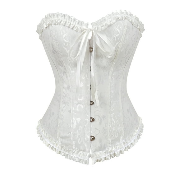 Grebrafan Bustiers Corsets Women Burlesque White M