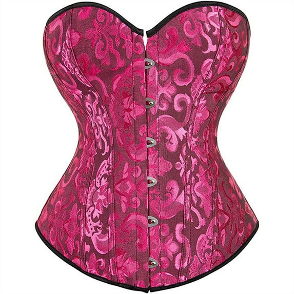 Grebrafan Corset Bridesmaid Party Brocade Bustier Women Black Rose 5XL