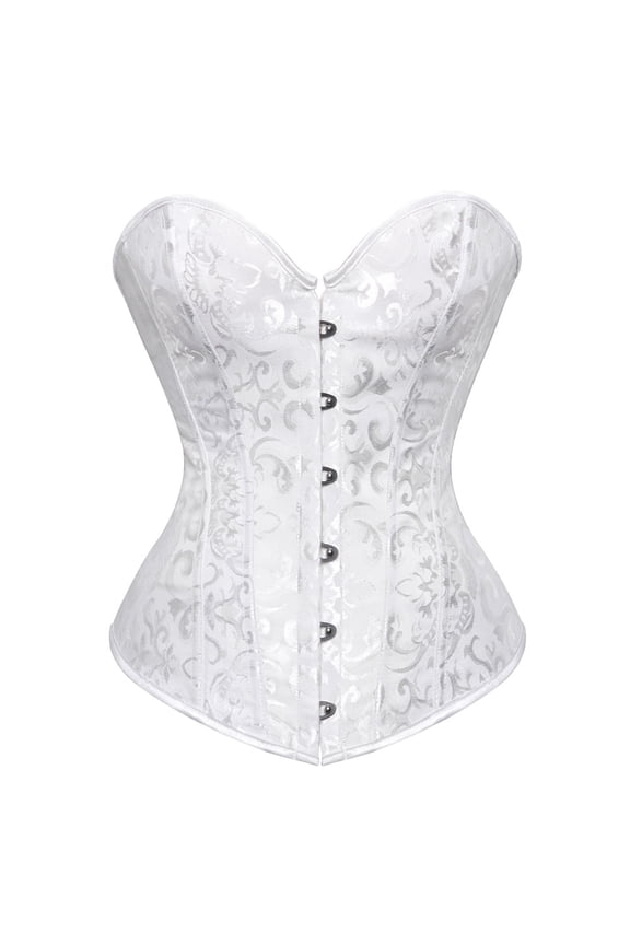 Corset Bridesmaid Party Brocade Bustier Women White S