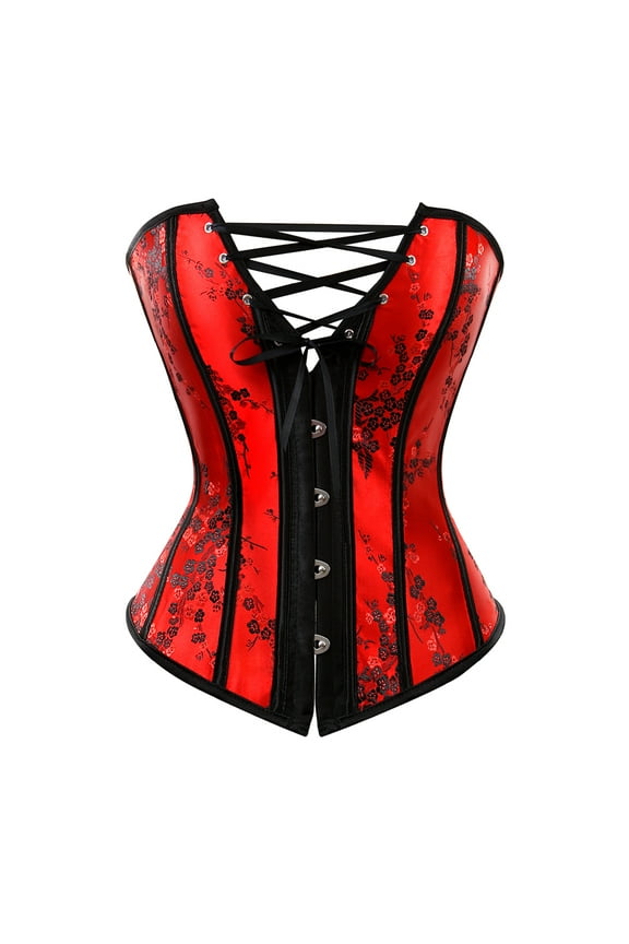 Corset Bustier Women Gothic Bridal Party Top Red L