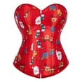 thumbnail image 1 of Grebrafan Corset Christmas Punk Rave Women Print Bustier Top Red 6XL, 1 of 5