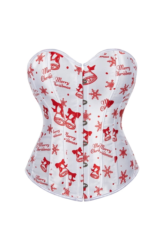 Corset Christmas Women Plus Size Cosplay Bustier White 5XL