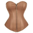 thumbnail image 1 of Grebrafan Corset Cosplay Steampunk Leather Bustiers Ladies Brown M, 1 of 1