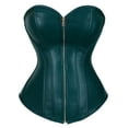 thumbnail image 1 of Grebrafan Corset Cosplay Steampunk Leather Bustiers Ladies Dark Green XXL, 1 of 1