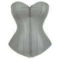thumbnail image 1 of Grebrafan Corset Cosplay Steampunk Leather Bustiers Ladies Silver XXL, 1 of 1