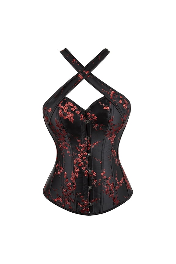 Corset Gothic Bridal Bustier Top Halloween Women Black 6XL