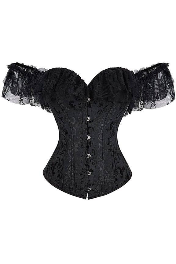 Corset Graduation Party Lace Off Shoulder Bustier Black XL