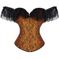 thumbnail image 1 of Grebrafan Corset Graduation Party Lace Off Shoulder Bustier Ginger L, 1 of 5