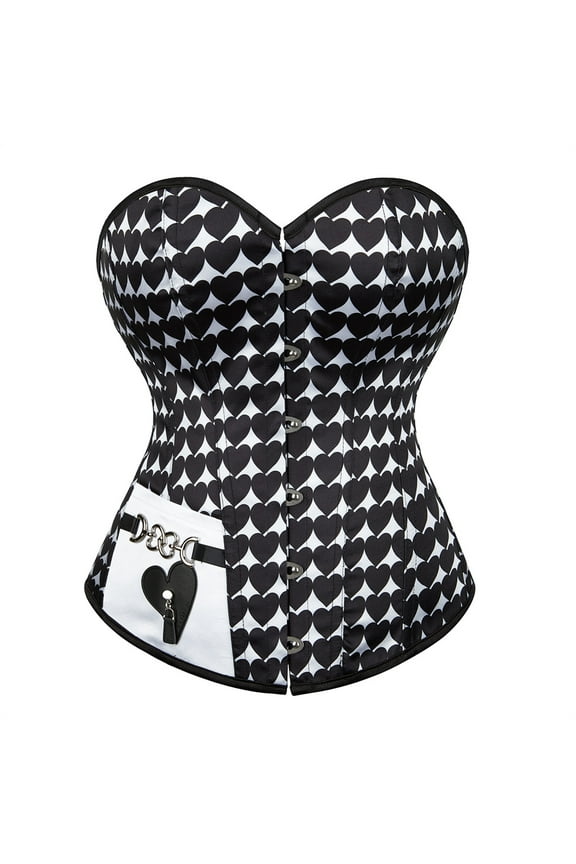 Corset Lace up Women Wedding Party Bustier Top Black 2XL