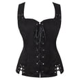 thumbnail image 1 of Grebrafan Corset Pirate Burlesque Lace up Clothing for Women Black XS, 1 of 5
