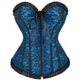 thumbnail image 1 of Grebrafan Corset Renaissance Women Zipper Bustier Plus Size Blue XS, 1 of 5