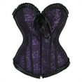 thumbnail image 1 of Grebrafan Corset Renaissance Women Zipper Bustier Plus Size Purple XS, 1 of 5