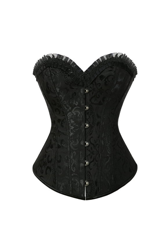 Corset Steampunk Vampire Women Steel Boned Bustier Black XL