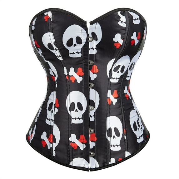 Grebrafan Corset Steampunk Women Role Playing Bustier Top Black 2XL