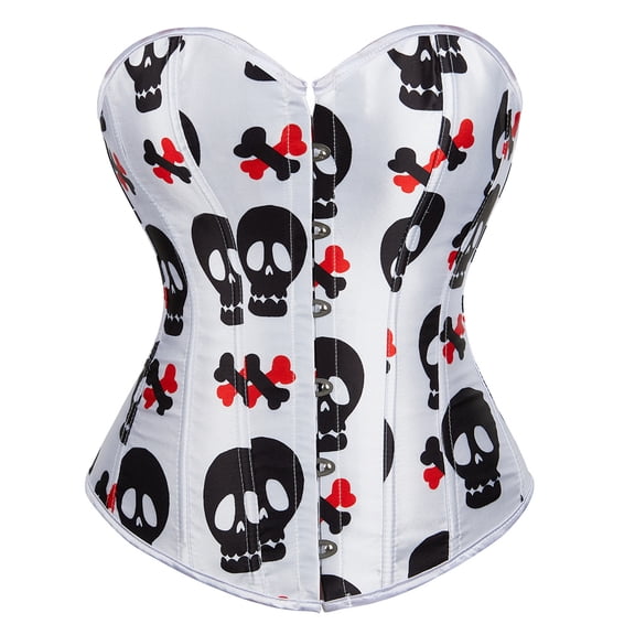 Grebrafan Corset Steampunk Women Role Playing Bustier Top White L