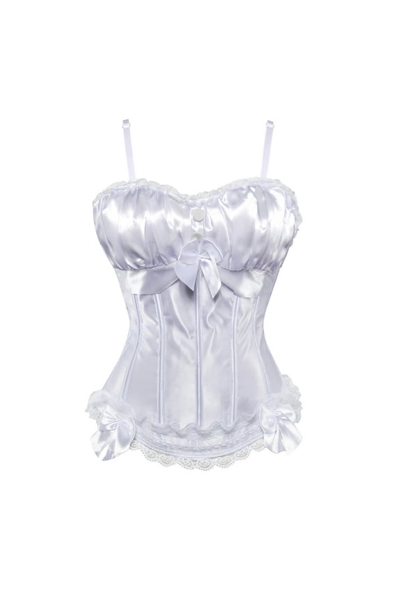 Corset Top Women Padded Push up Bridal Bustier White M