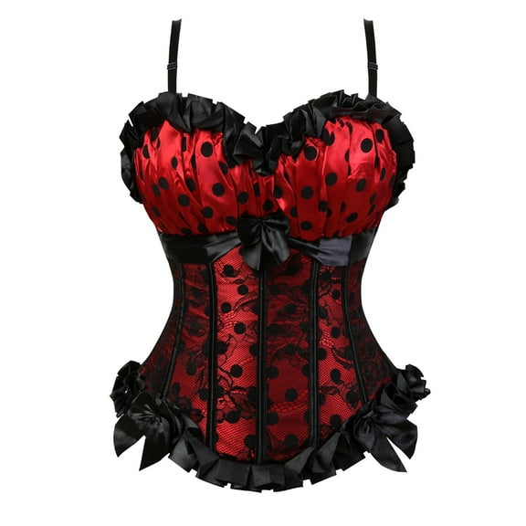 Grebrafan Corset Tops to Wear Out Women Gothic Clothes Red 6XL