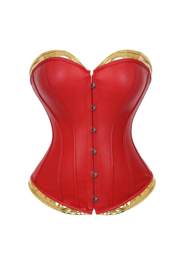 Corset Victorian Gothic Masquerade Bustier Women Red S
