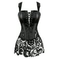 thumbnail image 1 of Grebrafan Corset Viking Cosplay Women Leather Boned Bustier Black 7XL, 1 of 1