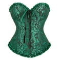 thumbnail image 1 of Grebrafan Corset Vintage Women Floral Embroidery Bustier Top Black Green M, 1 of 1
