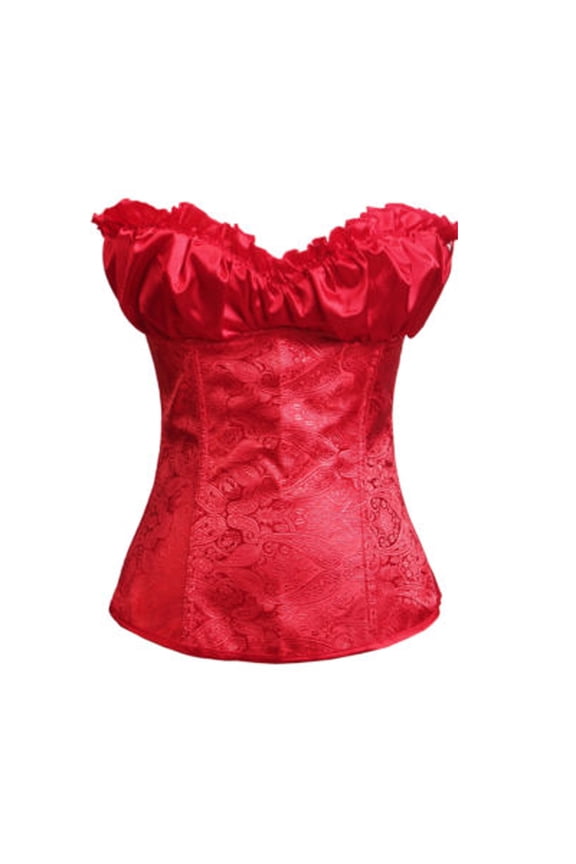 Corset With Straps Cosplay Masquerade Bustier Top Red 6XL