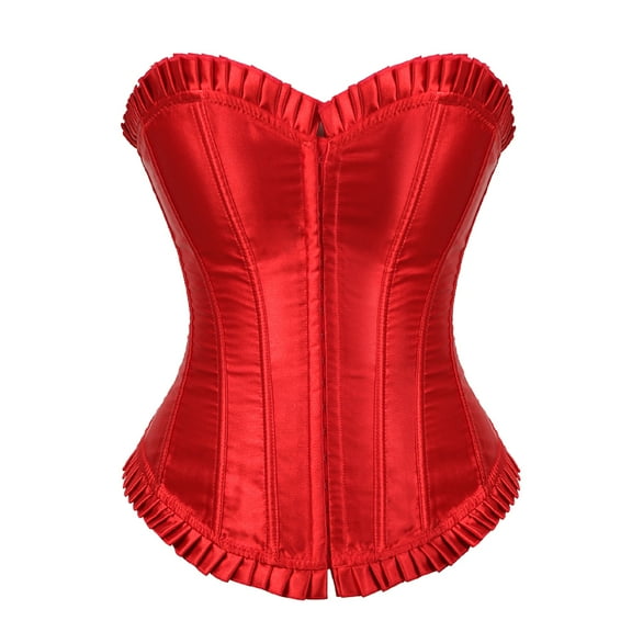 Grebrafan Corset Women Fashion Renaissance Gypsy Bustiers Red S