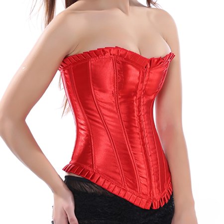 Grebrafan Corset Women Fashion Renaissance Gypsy Bustiers Red S