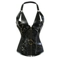 thumbnail image 1 of Grebrafan Corset Womens Punk Rock Leather Bustier Top Black 3XL, 1 of 1