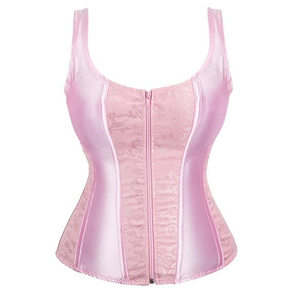 Grebrafan Corset Zip up Women Role Playing Peacock Bustier Pink 6XL