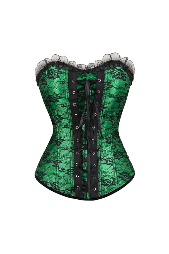 Corset for Women Renaissance Bustier Top Plus Size Green XXL