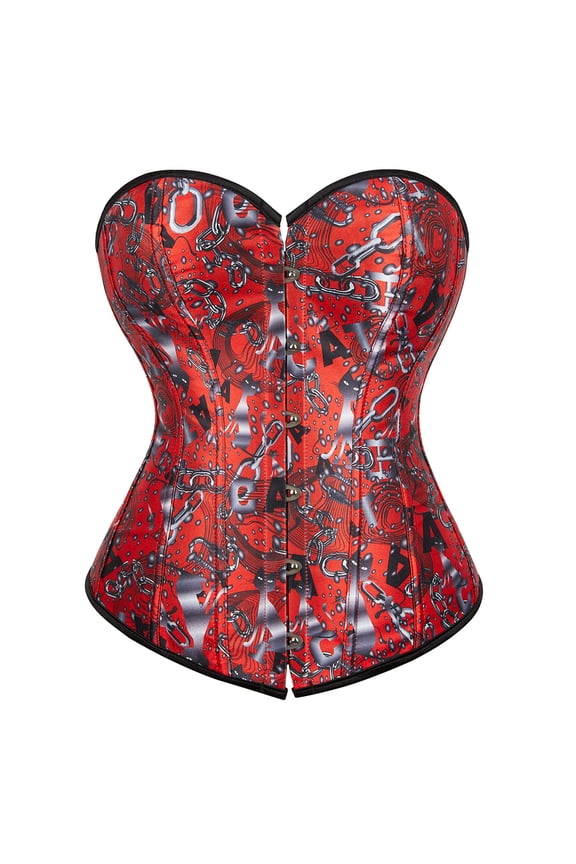Corsets Cosplay Women Shaper Slimming Bustier Top Red 5XL