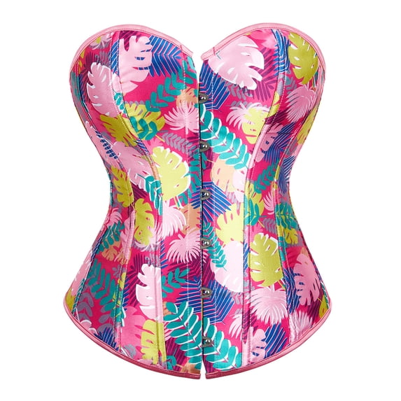 Grebrafan Corsets Festival Plus Size Valentines Bustier Top Pink S